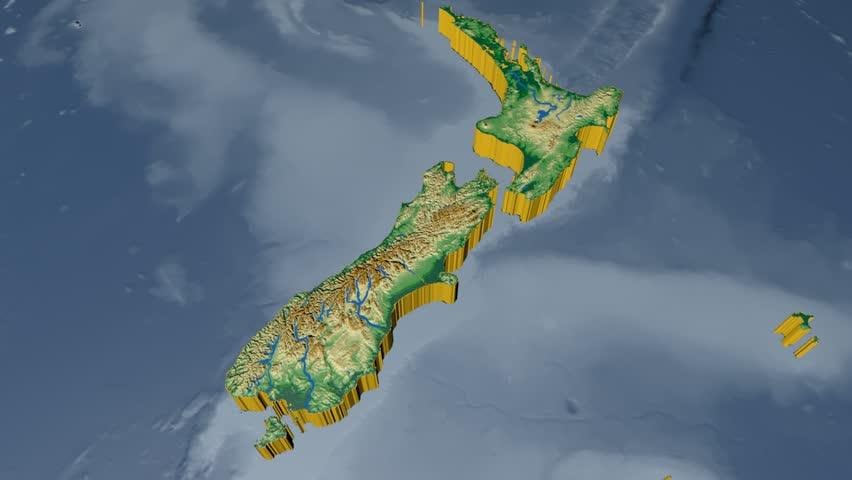 Karte 3d jaunzēlande