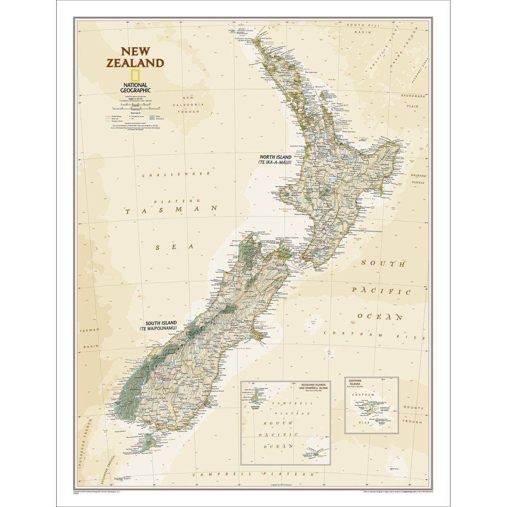 national geographic jaunzēlandes karte