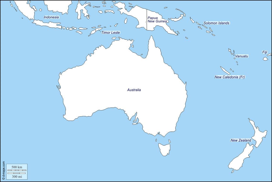 kontūru kartē, austrālija un jaunzēlande