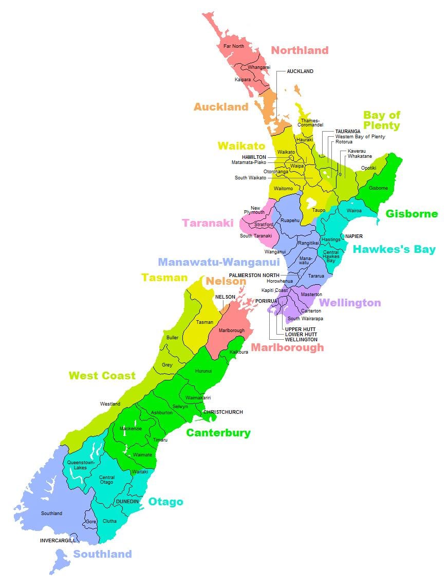 politiskajā kartē, kā austrālija un jaunzēlande