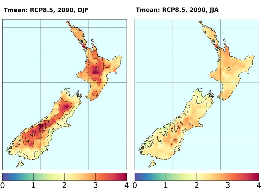 Karte jaunzēlande temperatūra