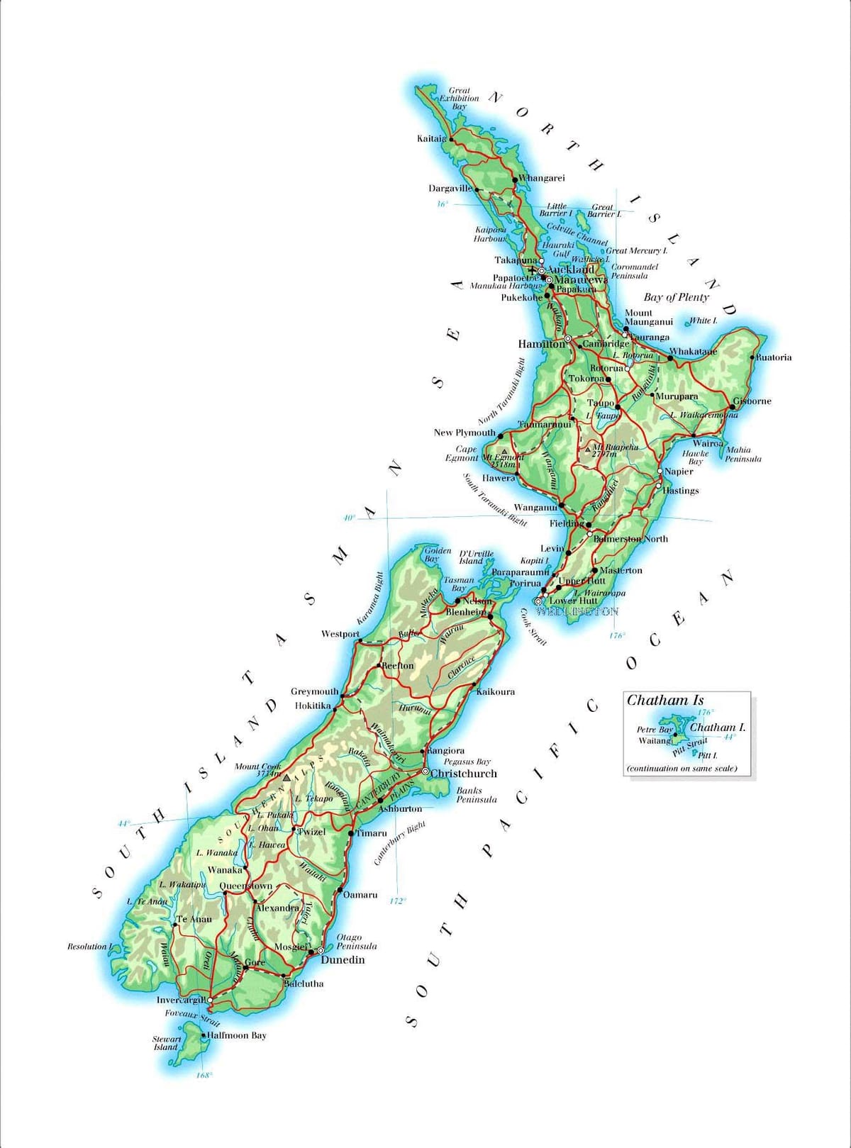 Karte liela, jaunzēlande