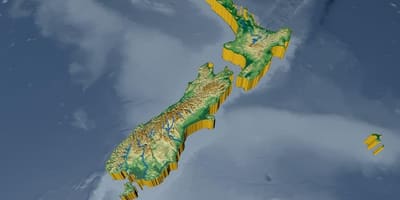 Karte 3d jaunzēlande