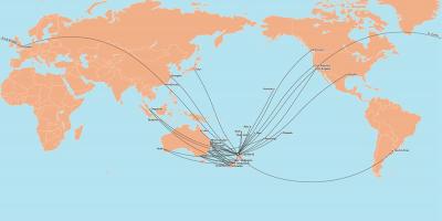Air new zealand starptautiskā maršruta karte