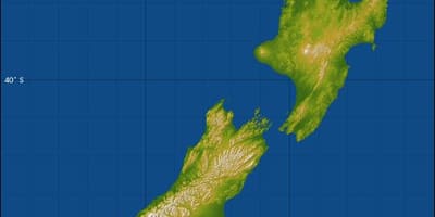 Jaunzēlandes augstums karte
