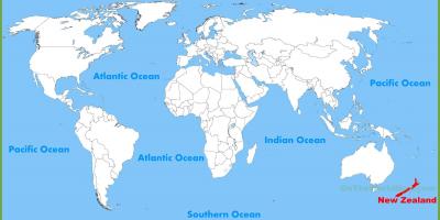 Jaunzēlandes atrašanās vietu uz pasaules kartes