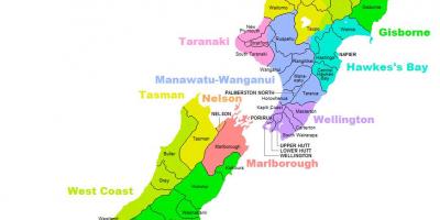Jaunzēlandes rajona karte